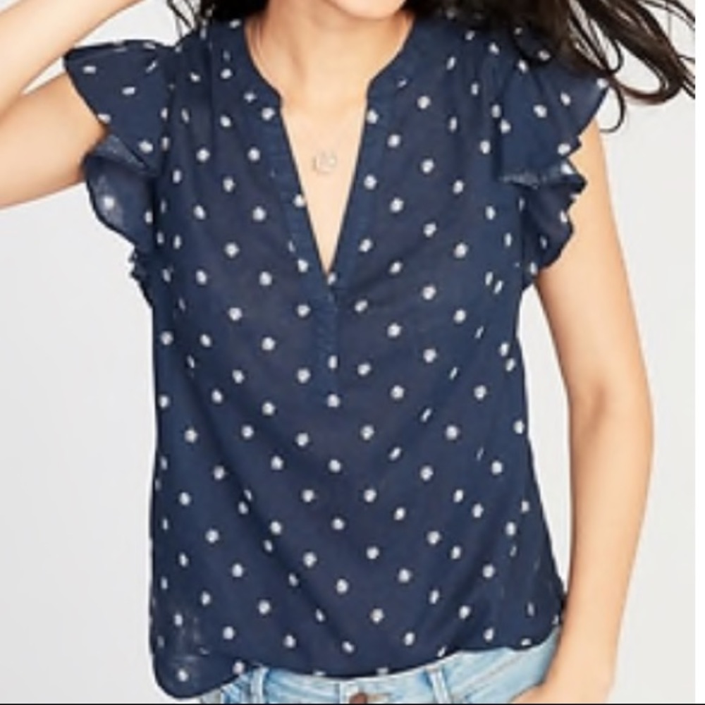 Old navy polka dot ruffle top